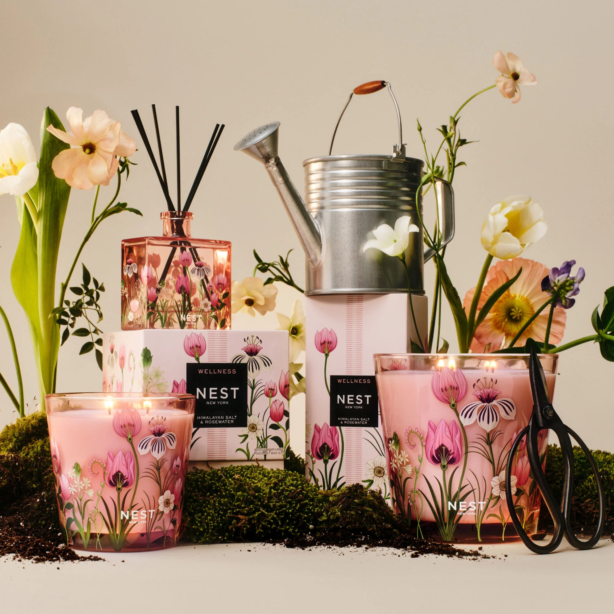 Himalayan Salt & Rosewater Decorative Candle - Image 4